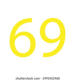 NUMBER SIXTY NINE SIMPLE CLIP ART VECTOR