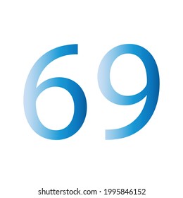 NUMBER SIXTY NINE SIMPLE CLIP ART VECTOR