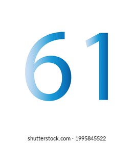 NUMBER SIXTY ONE SIMPLE CLIP ART VECTOR