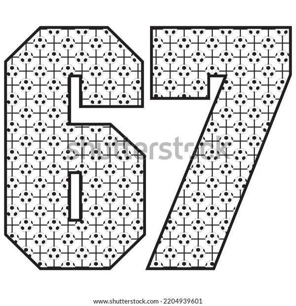 Number Sixty Seven Soccer Ball Pattern Stock Vector (Royalty Free