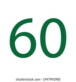 NUMBER SIXTY SIMPLE CLIP ART VECTOR