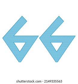 Number Sixty Six With Greek Or Roman Ancient Font. Blue Number 66 With Traditional Greek Ornament
