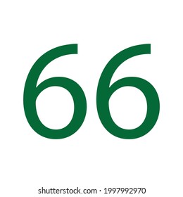 NUMBER SIXTY SIX SIMPLE CLIP ART VECTOR