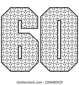 Number Sixty With Soccer Ball Pattern Vector Illustration. Number 60 With Football Ball Pattern Isolated On A White Background
 - Powered by Shutterstock - Get 15% off with code: PIKWIZARD15