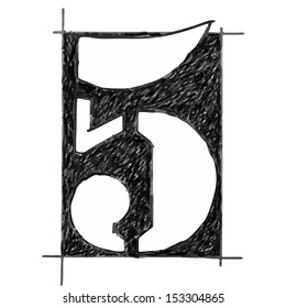 Number sketchbook black-background : vector eps.10
