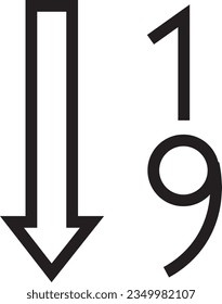 Icono de esquema de orden de número