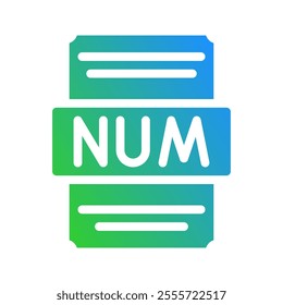 Number spreadsheet document file icon with dynamic gradation effect. Suitable for website, UI and mobile app.