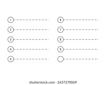 number step by step instructions for the following design element, isolated on transparent background
