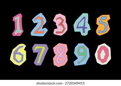 paquete de pegatinas numéricas, ilustraciones gráficas, 