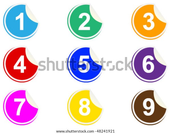 Number Stickers Stock Vector (Royalty Free) 48241921