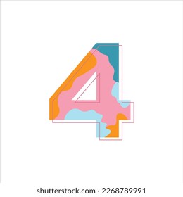 Number Style Modern Design Vector
