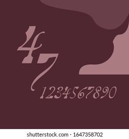 
number styles with full color variations vector