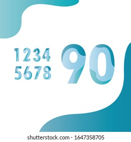 
number styles with full color variations vector