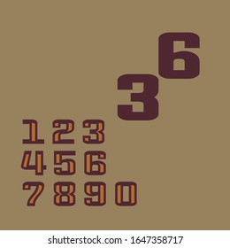 
estilos numéricos con variaciones de color completas vectoriales
