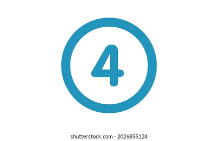 Zahlensymbol 4, Flaches Symbol, Vektorgrafik.