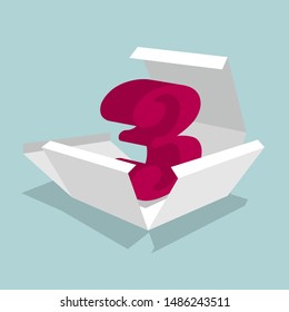 The number symbol is in the box. Isolated on blue background.