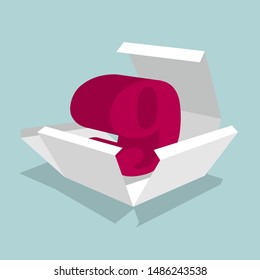 The number symbol is in the box. Isolated on blue background.