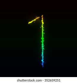 Number symbol of gradient lights on dark background