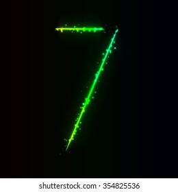 Number symbol of gradient lights on dark background