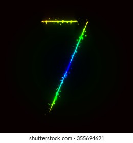 Number symbol of gradient lights on dark background