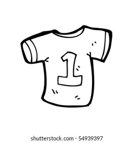 caricatura de camiseta de número