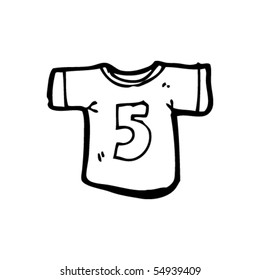 caricatura de camiseta de número