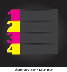 Number template over black background vector illustration