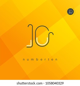 Number ten, Digit 10 Logo Icon vector template.