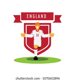 number ten England captain soccer player celebrate with team badge