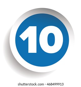 Number ten icon vector