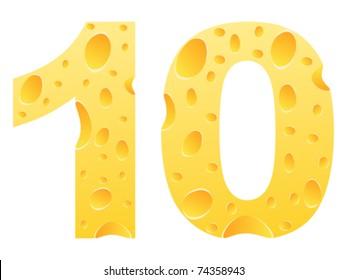 number ten made of cheese