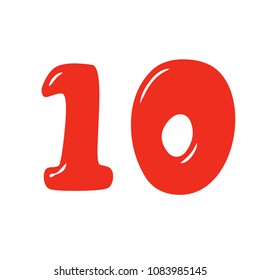 Number ten vector sign