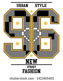 Number text and flowers tshirt design vector art on white background