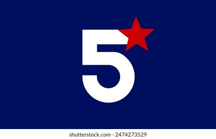 Number Theme Flag Blue Red Star