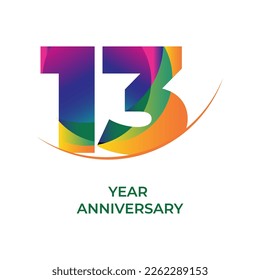 number thirteen 13 year anniversary logo