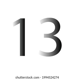 NUMBER THIRTEEN SIMPLE CLIP ART VECTOR