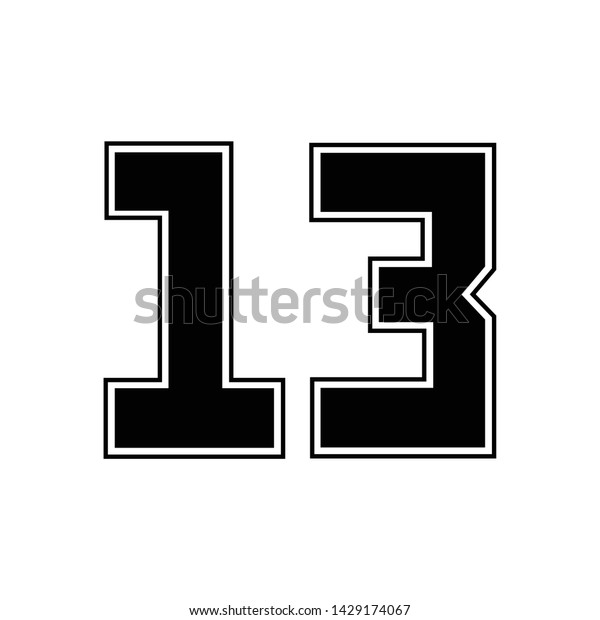 Number Thirteen Vector 13 Numbers On Stock Vector (Royalty Free ...