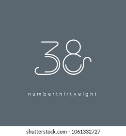 Number thirty eight, Digit 38 Logo Icon vector template.