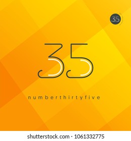 Number thirty five, Digit 35 Logo Icon vector template.