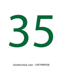 NUMBER THIRTY FIVE SIMPLE CLIP ART VECTOR