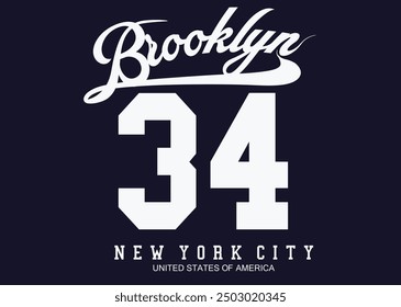 number thirty four grunge, number 34 grunge, Brooklyn New York City College, Vintage typography college varsity Brooklyn NYC, grunge numbers vector,eps8