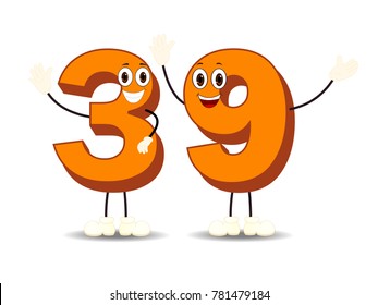 Number Thirty Nine - Cartoon Vector Image