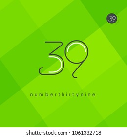 Number thirty nine, Digit 39 Logo Icon vector template.