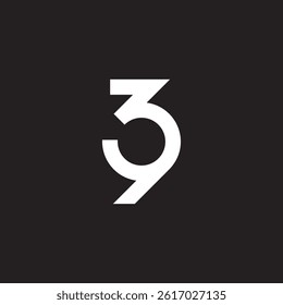 number thirty nine logo design vector icon