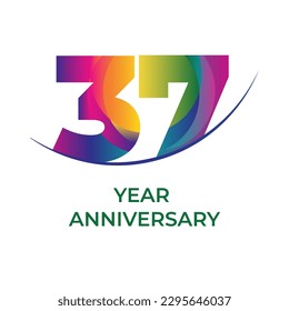 number thirty seven 37th year anniversary logo
