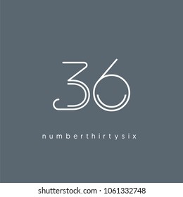 Number thirty six, Digit 36 Logo Icon vector template.