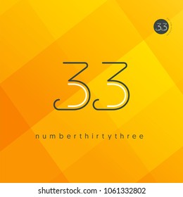 Number thirty three, Digit 33 Logo Icon vector template.