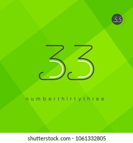 Number thirty three, Digit 33 Logo Icon vector template.