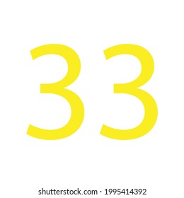 NUMBER THIRTY THREE SIMPLE CLIP ART VECTOR