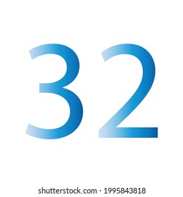 NUMBER THIRTY TWO SIMPLE CLIP ART VECTOR